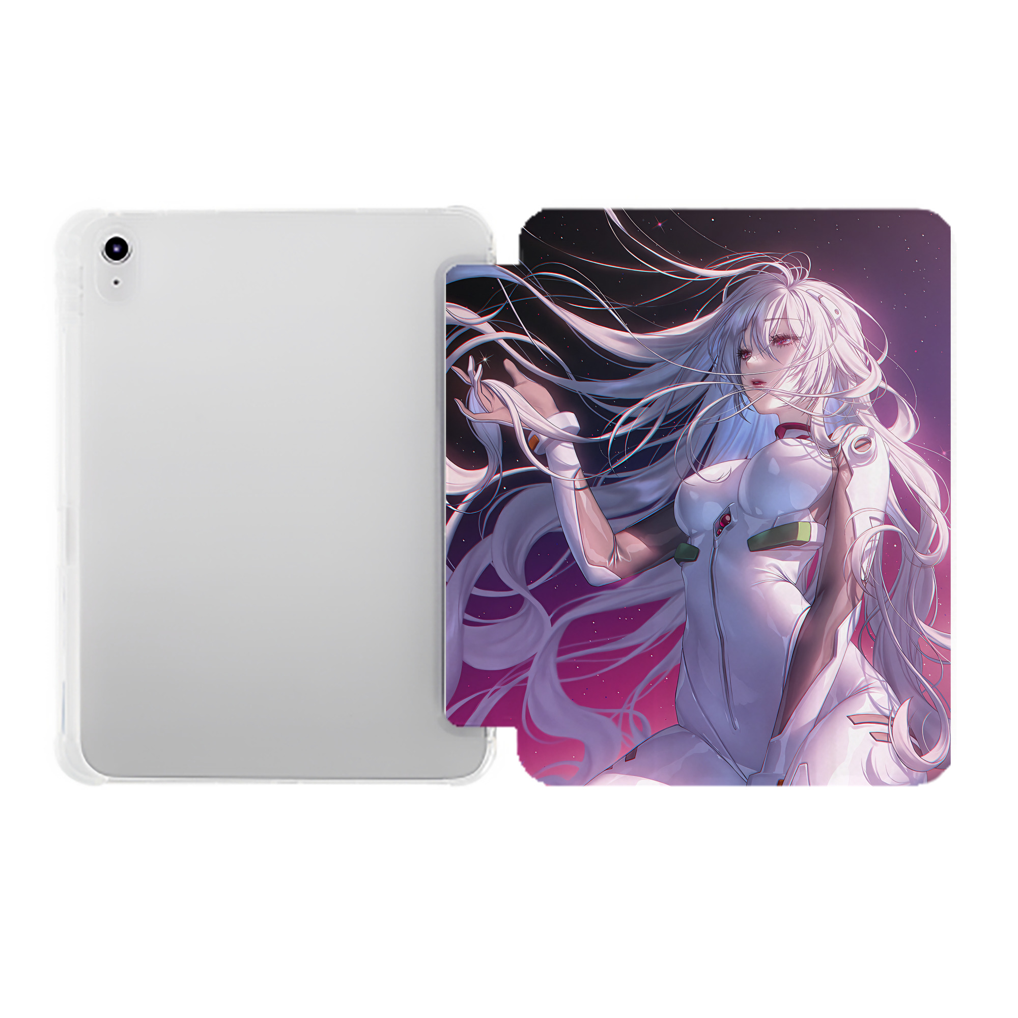 （画像用） EVA 新世紀エヴァンゲリオン IPad ケース ペン収納付き 三つ折りスタンド PUレザー×シリコン 対応機種9.5/10.5/10.9インチ